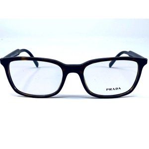 New PRADA Havana Rectangle Acetate VPR13X Mens Eyeglasses 53-18-140